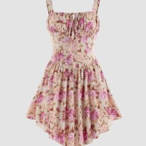 RARE Cider Floral Zip Up Corset Cami Dress (Medium) LIKE NEW